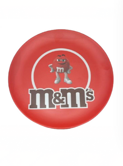 M&M's World Red Silhouette Character Melamine Satin Finish Plate New