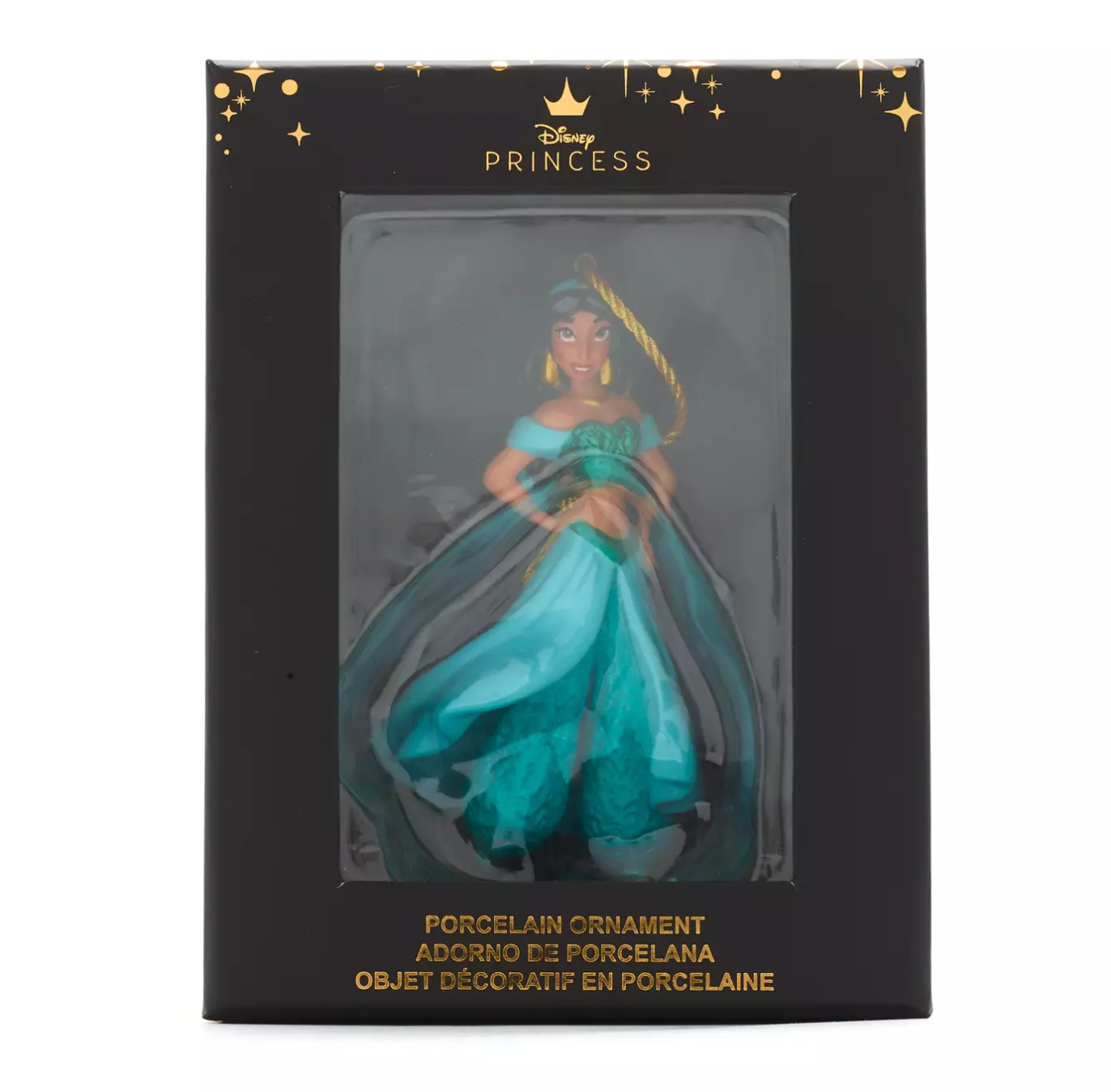 Disney Parks Princess Jasmine Glitter Porcelain Christmas Ornament New with Box