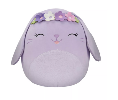 Squishmallows Easter 16" Bubbles Lavendar Bunny w Flower Crown Large Plush New