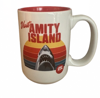 Universal Studios Jaws 50th Visit Amity Island Don't Go in the Water Mug New
