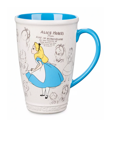Disney Classic Store Alice in Wonderland Animated Ceramic Mug Latte Sketch New