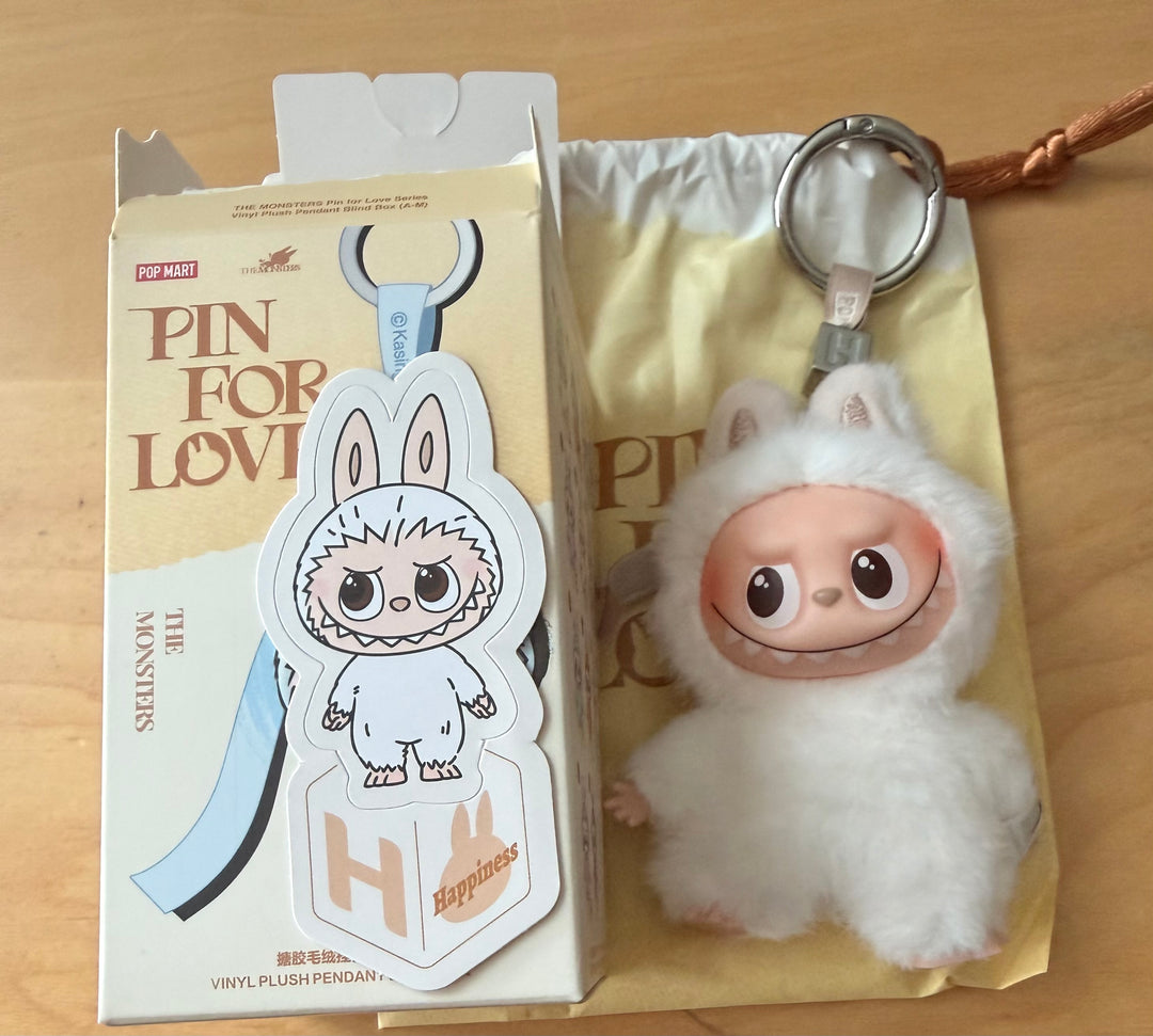 Pop Mart Labubu The Monsters Pin for Love Letter H Plush Keychain