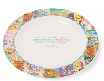 Disney Parks Vintage Maps Plate New with Tag
