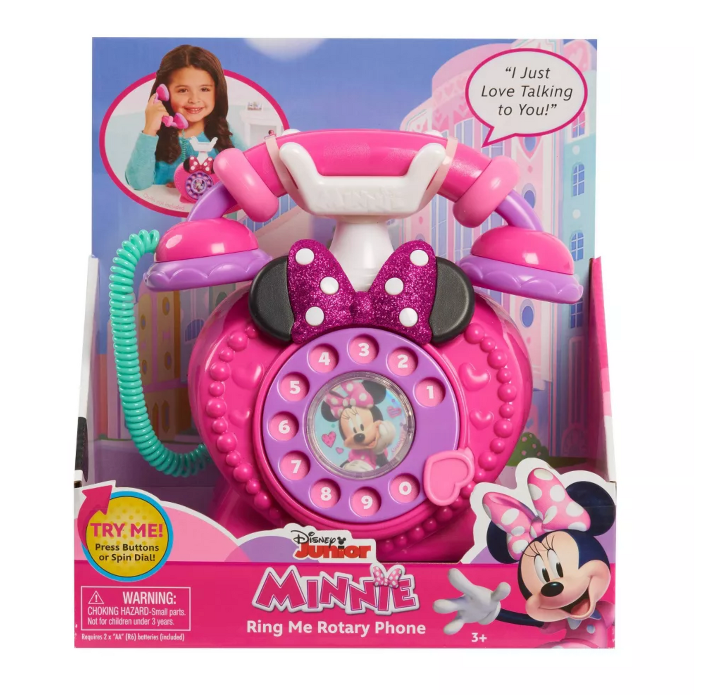 Disney Junior Minnie Ring Me Rotary Phone Toy New with Box I Love Characters