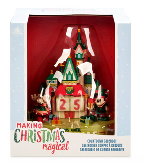 Disney Parks Mickey Minnie Holiday Castle Countdown Calendar Figure New with Tag