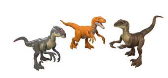 Jurassic World Park I II and III Velociraptor Trilogy Set 3 Action Figures New