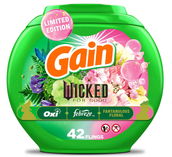 Gain Flings Wicked For Good Limited Edition Laundry Detergent Pacs 42 Count New