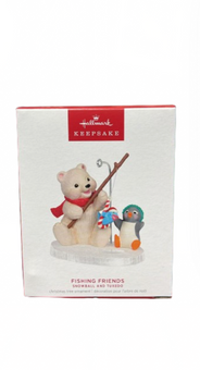 Hallmark 2024 Keepsake Snowball and Tuxedo Fishing Friends Ornament New w Box