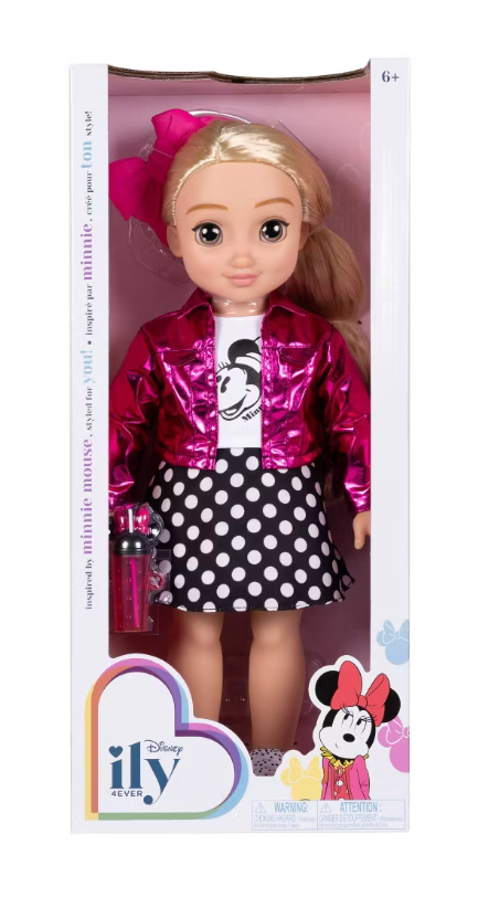 Disney ILY 4ever 18" Minnie Doll Pink Jacket Blonde Hair Toy New With Box