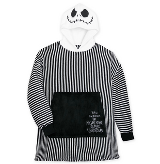 Disney Parks Jack Skellington Blanket Hooded Sleep Sweatshirt New with Tag