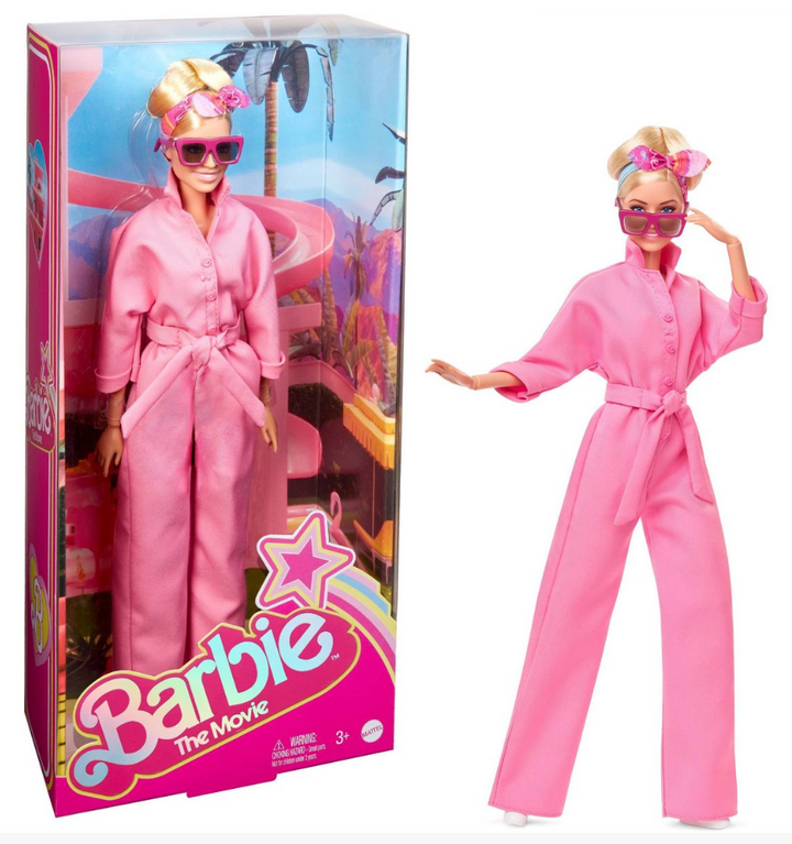 Barbie The Movie Doll Margot Robbie as Barbie Pink Power Jumpsuit New  I  Love Characters