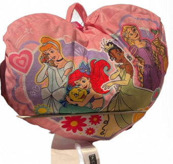Disney Parks Princesses Ariel Tiana Pink Heart Throw Pillow New With Tag