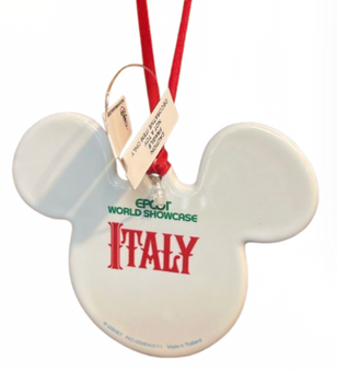 Disney Parks Epcot World Showcase Italy Mickey Icon Disc Ornament New With Tag