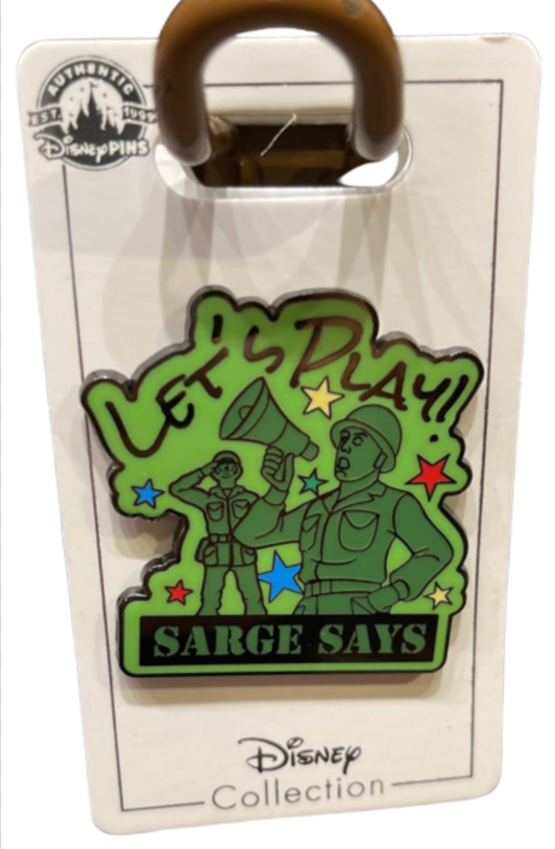 Disney Parks Sarge Says Let's Play Soldiers Pin New with Card