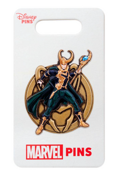 Disney Parks Marvel Loki Scepter Avengers Pin New with Card