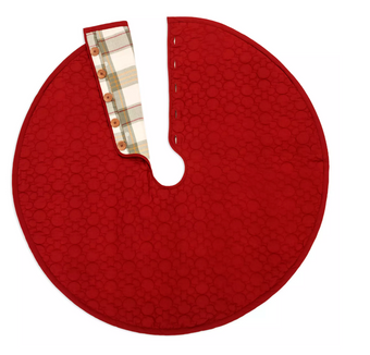 Disney Parks Holiday Homestead Mickey Icon Reversible Christmas Tree Skirt New