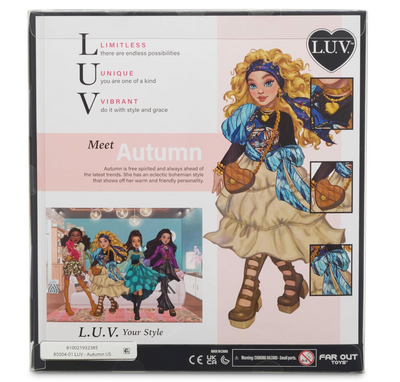 LUV Premium Fashion Doll Autumn Trendy Bohemian Style Doll 10" New With Box