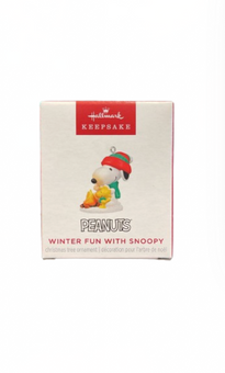 Hallmark 2024 Keepsake Mini Peanuts Winter Fun W Snoopy Christmas Ornaments New
