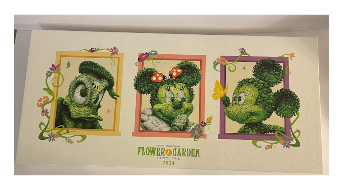 disney 2014 flower garden minnie mickey donald canvas giclee limited new in box