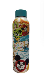 Disney Parks Vintage Mickey Donald Character Collage Stainless Water Bottle New