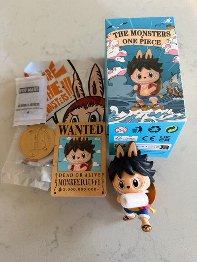 Pop Mart Labubu The Monsters x One Piece Monkey D Luffy Figure USA SELLER New