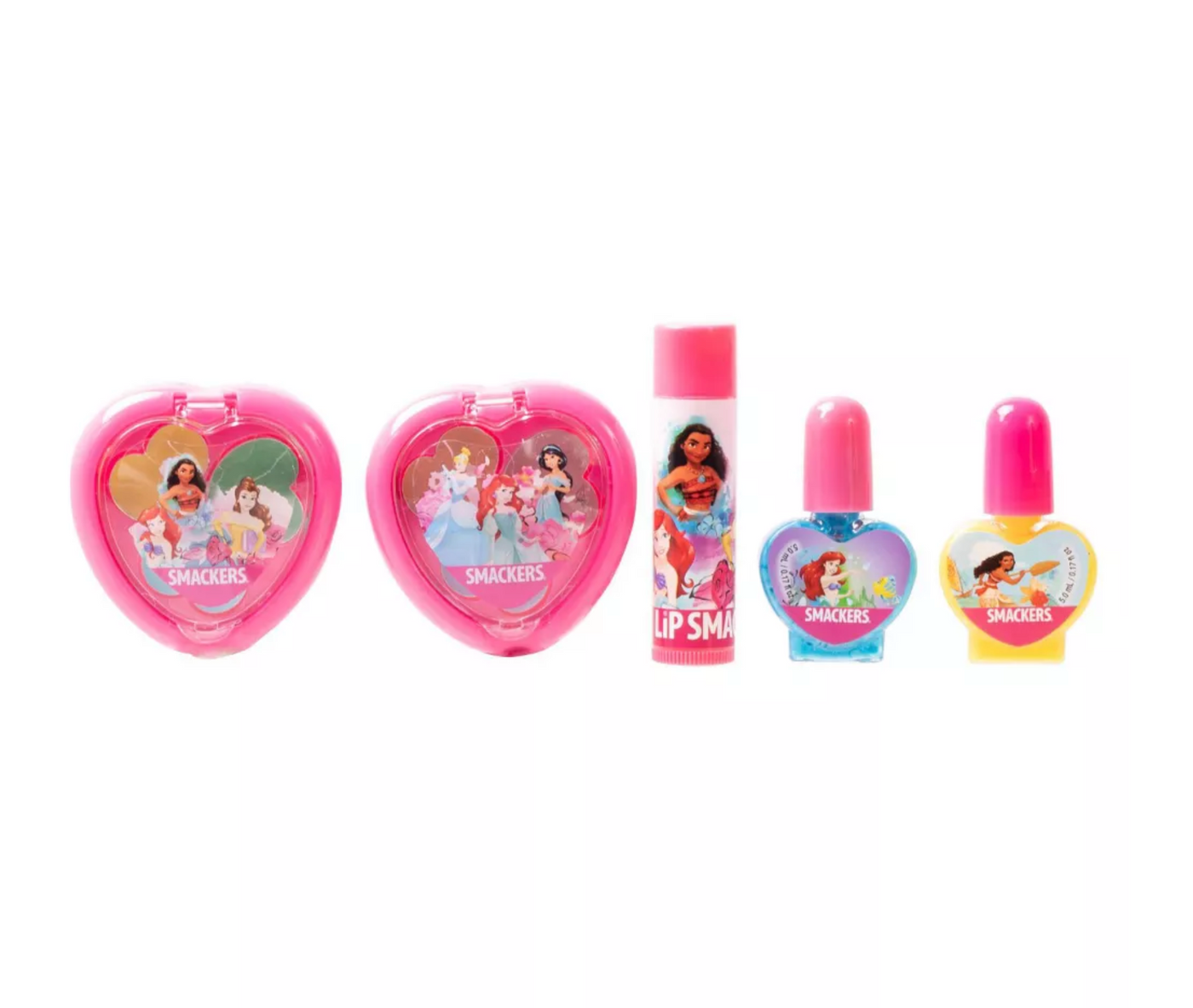Disney Princess Lip Smacker Pouch Color Cosmetic Set 5pc New with Case
