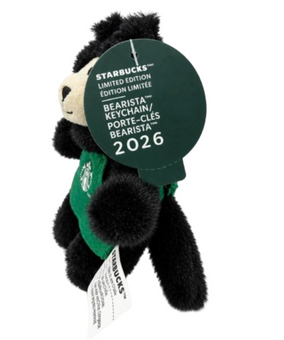 Starbucks 2026 Halloween Bearista Bear Black Cat Plush Keychain New with Tag