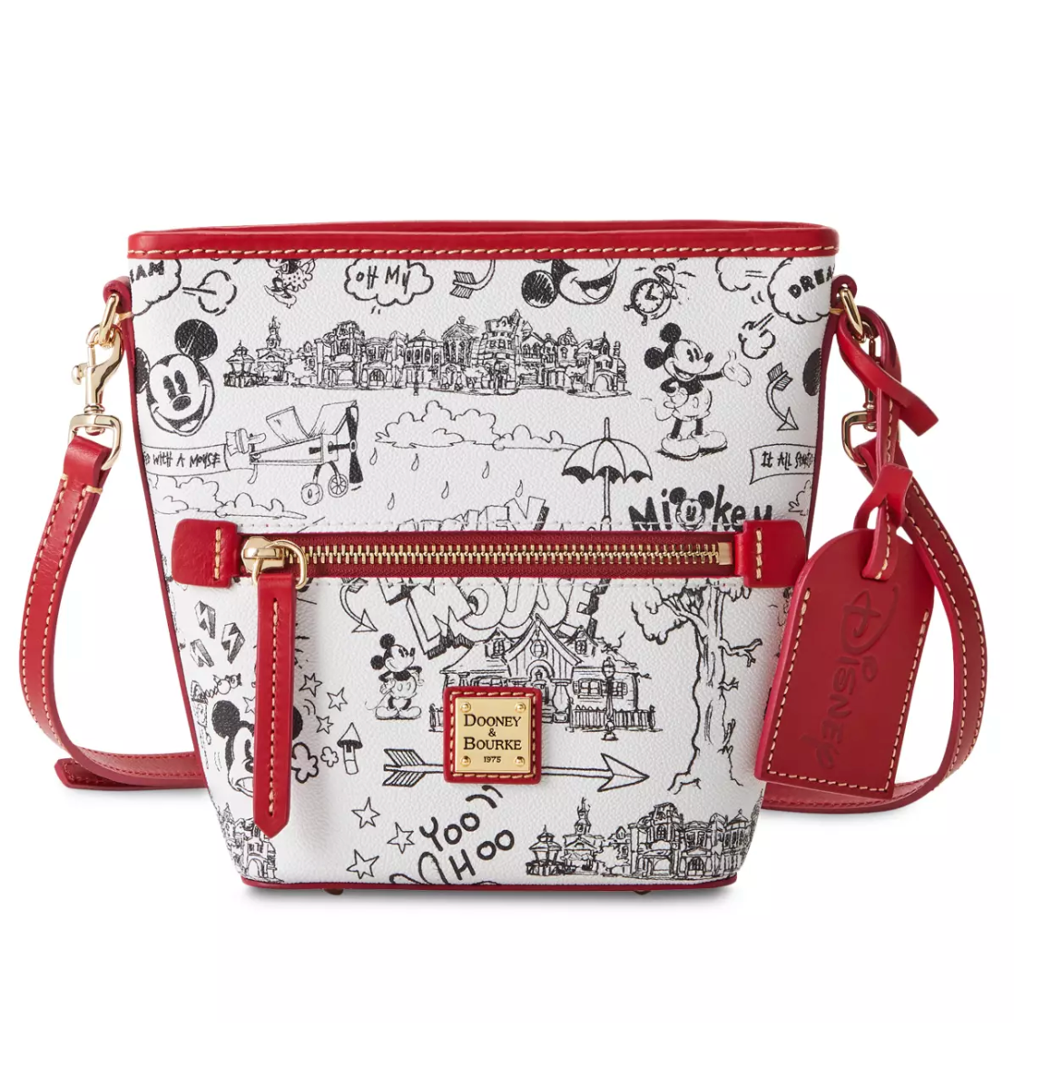 Disney Parks Mickey Sketch Art Dooney & Bourke Crossbody Bag New with Tag