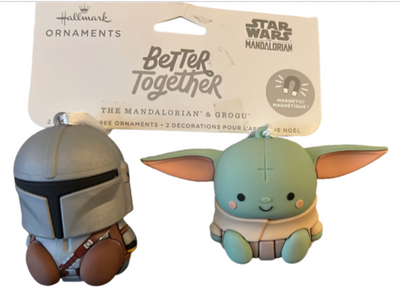 Hallmark Better Together The Mandalorian Grogu Magnetic Christmas Ornaments New