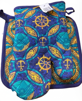 Disney Parks Cruise Line Mosaic Collection Oven Mitt & Potholder Set New W Tag