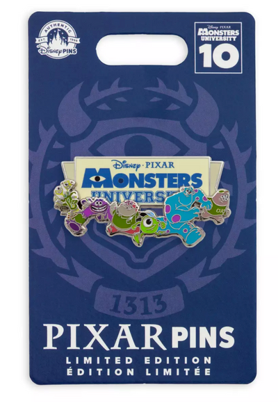 Disney Parks Monsters University 10th Anniversary Pin – Limited New with Card