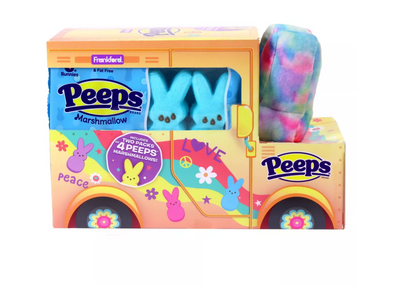 Peeps Peep Easter Plush Bunny School Bus Marshmallow 3oz New