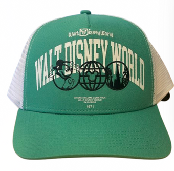 Disney Parks Walt Disney World Icon Green Baseball Cap Hat New with Tag