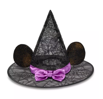 Disney Parks Halloween Minnie Witch Hat with Golden Flecks For Adults New w Tag