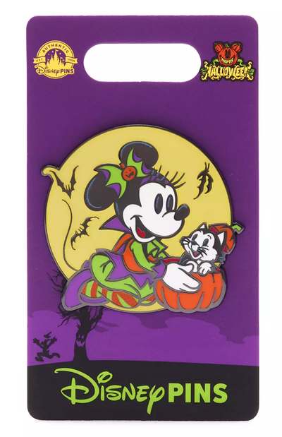 Disney Parks Minnie Mouse and Figaro Halloween Pin New With Card