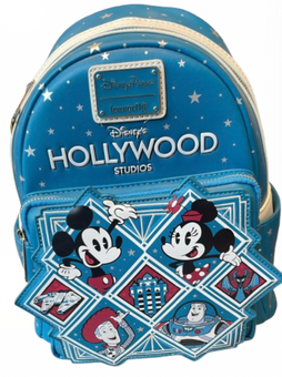 Disney Parks Hollywood Studios Mickey & Friends Logo Loungefly Mini Backpack New