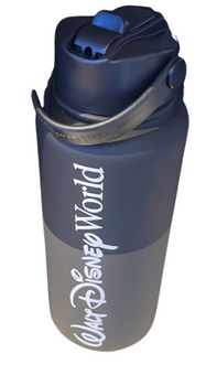 Disney Parks Walt Disney World Logo Mania Black Water Bottle New With Tag