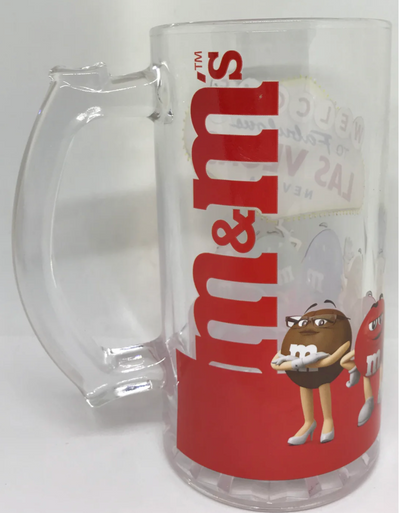 M&M's World Welcome to Fabulous Las Vegas Sign Characters Stein Beer Glass New