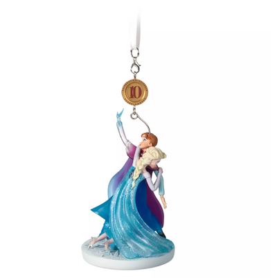 Disney 10th Frozen Legacy Anna Elsa Sketchbook Christmas Tree Ornament New w Tag