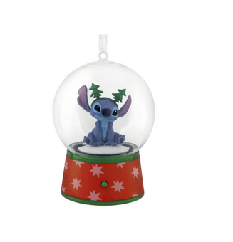 Hallmark Disney Stitch Christmas Musical Globe Ornament New with Box