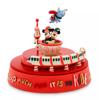 Disney Parks Mickey and Minnie Monorail Holiday Musical Figure New with Box