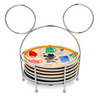 Disney Parks Mickey Mouse and Friends Tidbit Plates with Caddy Set New With Tag