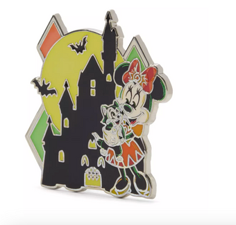 Disney Parks Halloween Minnie Figaro Happy Halloween Glows in the Dark Pin New
