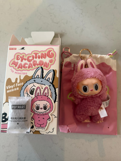 Pop Mart Labubu The Monsters Macaron Lychee Berry Vinyl Face Plush Keychain New