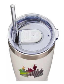 Disney Parks Fantasyland Castle Stainless Steel Tumbler with Straw New with Tag