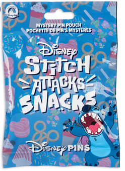 Disney Parks Stitch Attacks Snacks Mystery 5-Piece Pin Pack Random New With Card