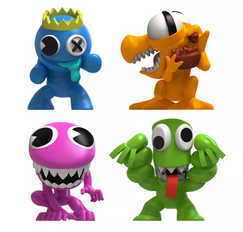 Rainbow Friends Neon Series 1 Mini Figure Set Toy 4pk New with Box