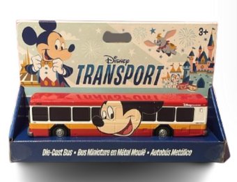 Disney Parks Mickey Mouse Die Cast Bus Miniature Metallic Transport New with Box