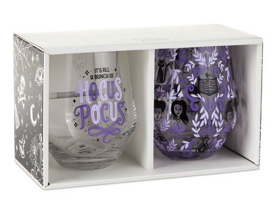Disney Hocus Pocus Stemless Glasses, Set of 2 New With Tag