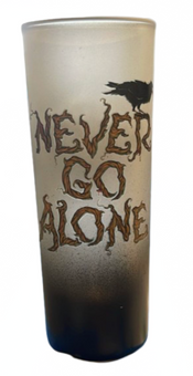 Universal Studios Halloween Horror Nights 2025 Never Go Alone Shot Glass New Tag
